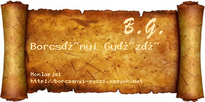 Borcsányi Győző névjegykártya